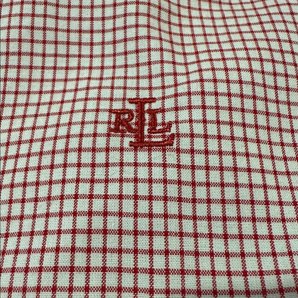 VTG Lauren Ralph Lauren Red Gingham Oxford Button Down Shirt Cotton Small Preppy - Picture 5 of 8